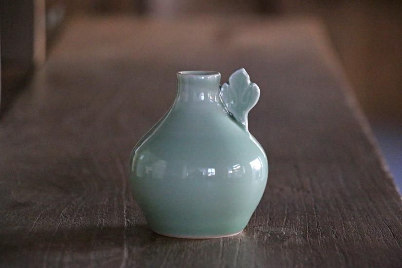 希少明治民窯 越後太丘焼 霊芝付花瓶 太丘銘あり 珍品 - メルカリ