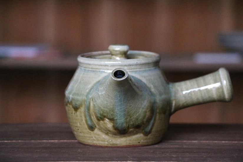 mooshuleek -ムーシュリーク- まゆみ窯 黄透明・透明釉 掛分 急須