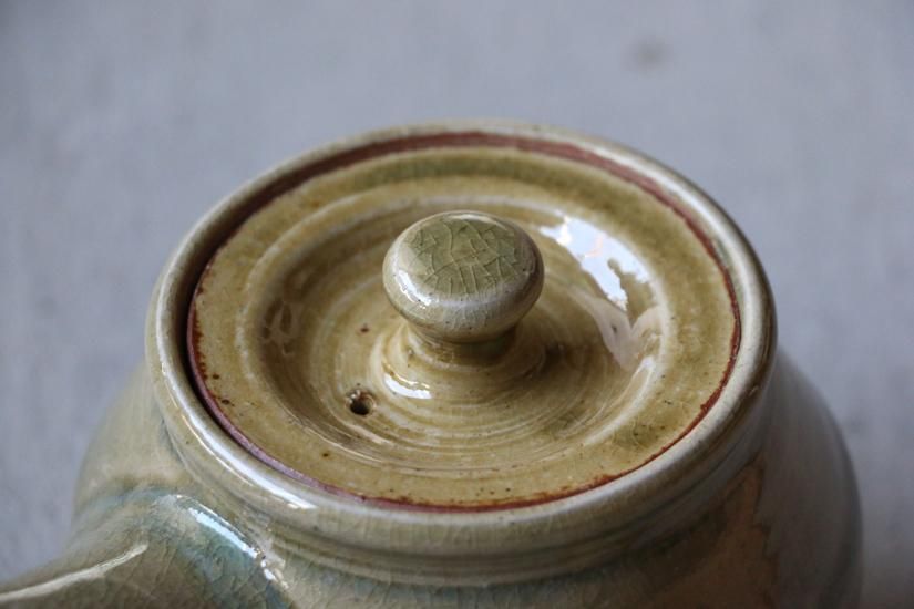 まゆみ出品 mooshuleek -ムーシュリーク- まゆみ窯 黄透明・透明釉 掛分 急須