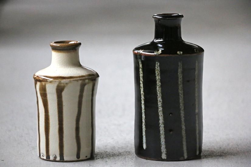 mooshuleek -ムーシュリーク- 丹波立杭焼 俊彦窯 白釉 ローソク徳利 小