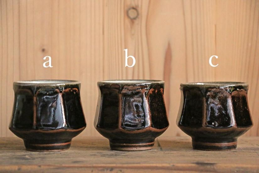 mooshuleek（ムーシュリーク）：兵庫 丹波立杭焼き 俊彦窯 黒釉 面取 湯呑