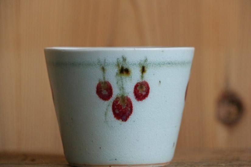 砥部焼（中田窯）「吊るし柿」平鉢・お茶碗