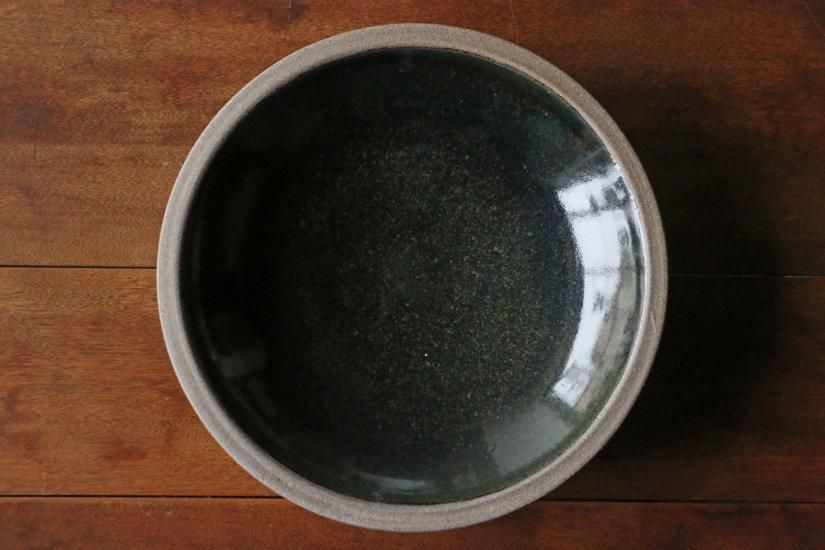 mooshuleek -ムーシュリーク- まゆみ窯 呉須釉 縁釉無し 8寸皿