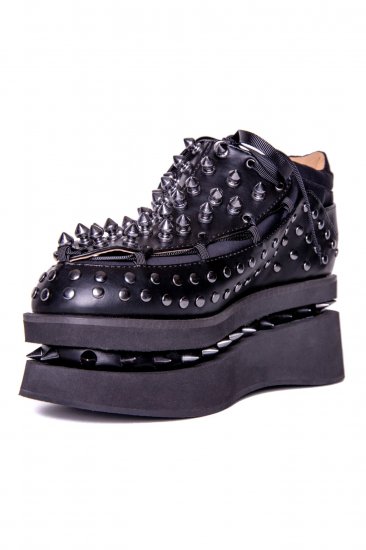 ブラックのトゲトゲスタッズがロックな厚底スニーカーopion Hades靴ブランド通販