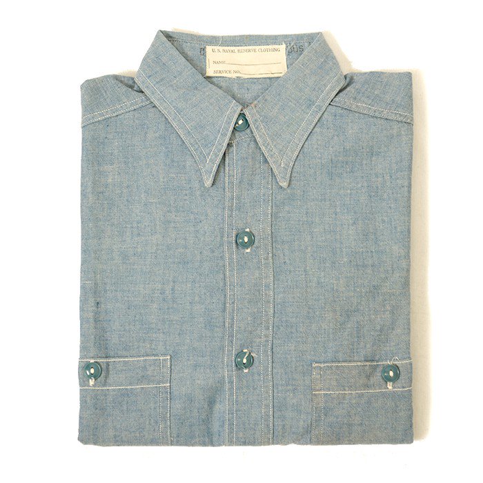 U.S.NAVY RESERVE CHAMBRAY SHIRT（ NON-WASHED/MINT ）