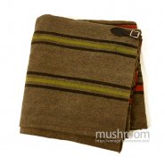 OLD STRIPE HORSE BLANKET WITH LEATHER STRAP