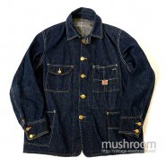 HEAD LIGHT DENIM COVERALL WITH CHINSTRAP