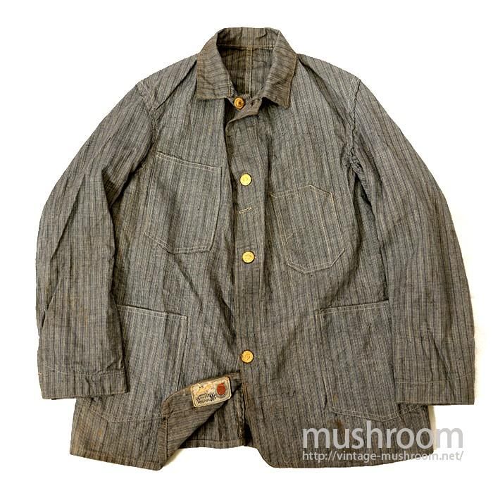 RIVERSIDE OVERALL CO STRIPED PIN-CHECK ENGINEER JACKET（ DEADSTOCK ） - 古着屋 ｜  mushroom(マッシュルーム) ヴィンテージクロージングストア