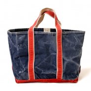 L.L.BEAN CANVAS TOTE BAG NAVY & RED 