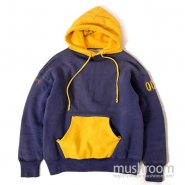 W/FACE TWO-TONE SWEAT HOODY BLUE AND YELLOW 