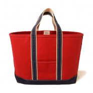 L.L.BEAN DELUXE TOTE BAG RED/NAVY 