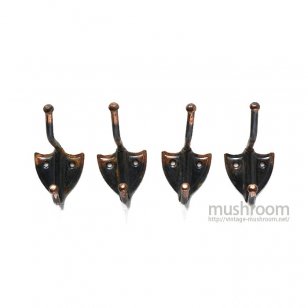 OLD JAPANNED COPPER SMALL HOOK 4SET/A 