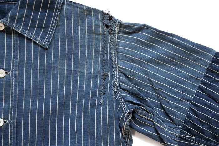 INDIGO STRIPE WORK SHIRT（ STIFEL FABRIC ） - 古着屋