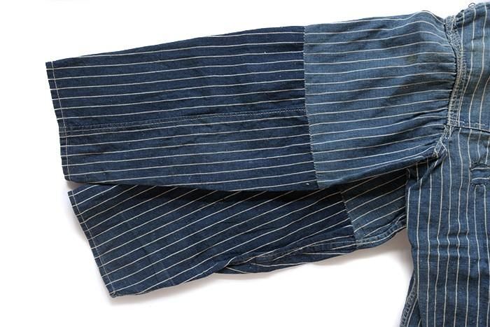 INDIGO STRIPE WORK SHIRT（ STIFEL FABRIC ） - 古着屋
