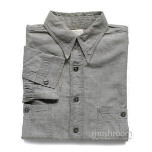 TOP SPEED GRAY CHAMBRAY WORK SHIRT WITH CHINSTRAP