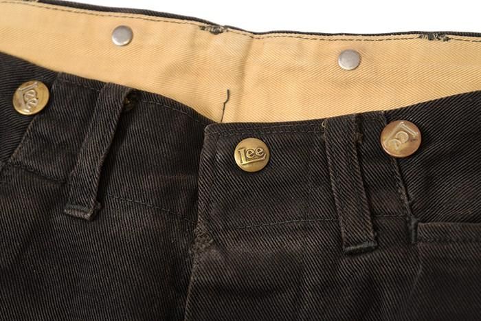 Lee 721 BLACK COTTON TWILL WORK TROUSERS - 古着屋 Lee 721 BLACK COTTON TWILL WORK TROUSERS - 古着屋