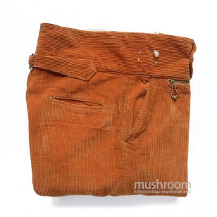 OLD CORDUROY WORK TROUSERS WITH BUCKLEBACK