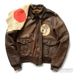A-2 FLIGHT JACKET WITH HAND-PAINTED 38/EIGHTH AIR FORCE 