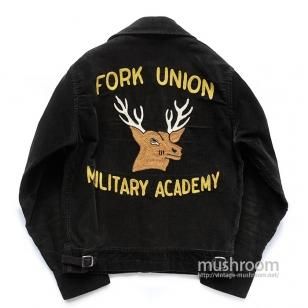 FORK UNION MILITARY ACADEMY BLACK CORDUROY SPORTS JACKET