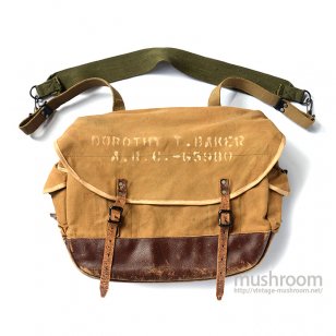 A&F CANVAS&LEATHER SHOULDER BAG WITH STENCIL