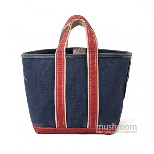 L.L.BEAN DELUXE TOTE BAG NAVY/RED 