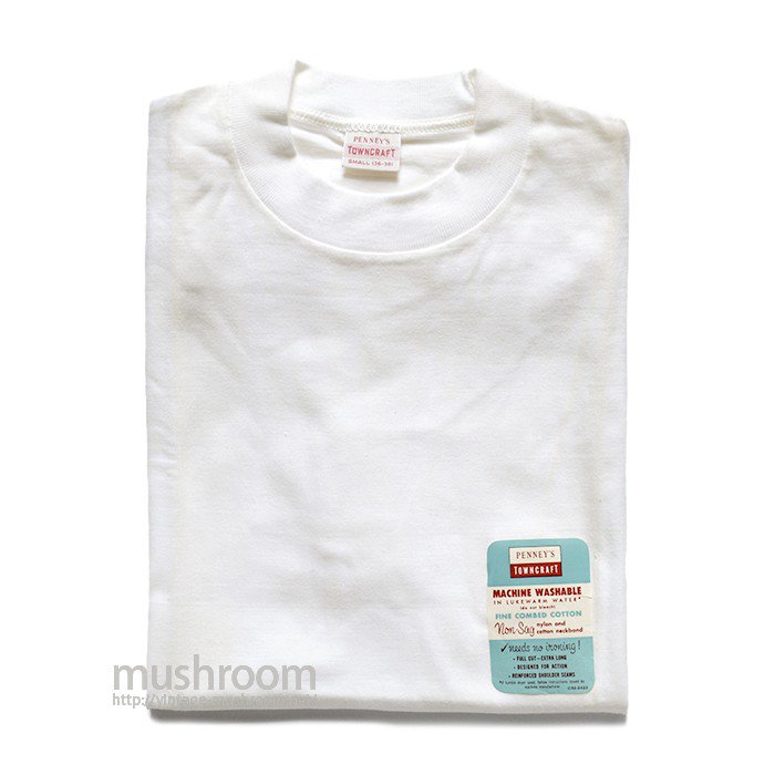 PENNEY'S TOWNCRAFT WHITE COTTON T-SHIRT（ S/DEADSTOCK ）