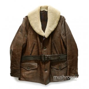 SINGLE BREASTED BROWN HORSEHIDE CAR COAT MINT 