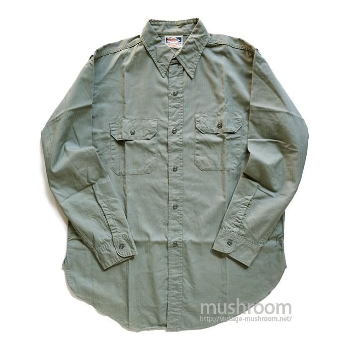 HARVESTER HBT WORK SHIRT（ 16/MINT ） - 古着屋 ｜ mushroom