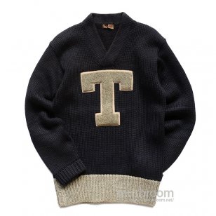 OLD TWO TONE LETTERMAN SWEATER