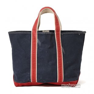 L.L.BEAN DELUXE TOTE BAG NAVY/RED/LARGE 