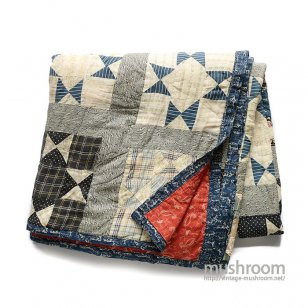 OLD CALICO PATCHWORK QUILT