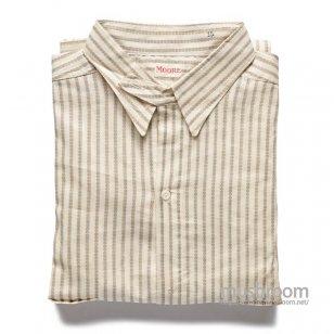 MOORE STRIPE COTTON SHIRT WITH CHINSTRAP 15/DEAD 