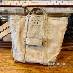 OLD CANVAS COAL BAG WITH STENCIL