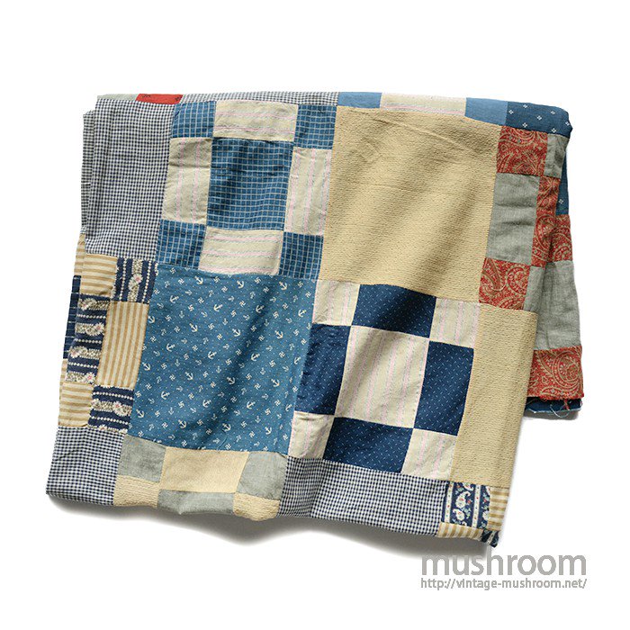 OLD CALICO PATCHWORK QUILT