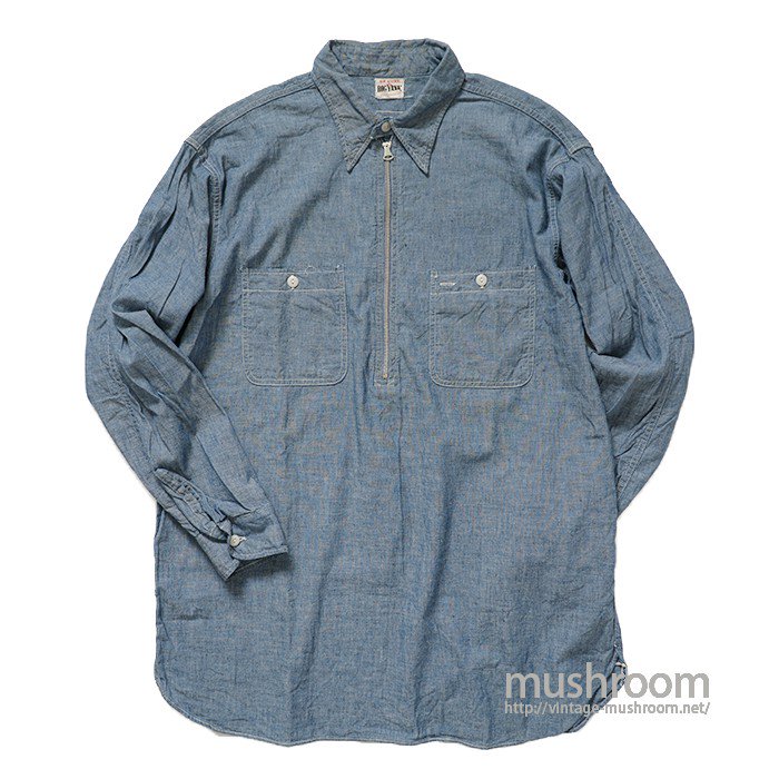 BIG YANK HALF-ZIP CHAMBRAY WORK SHIRT（ MINT ） - 古着屋