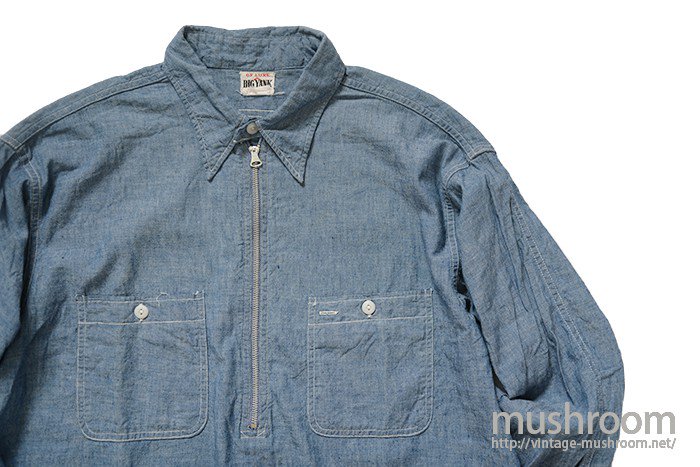 BIG YANK HALF-ZIP CHAMBRAY WORK SHIRT（ MINT ） - 古着屋