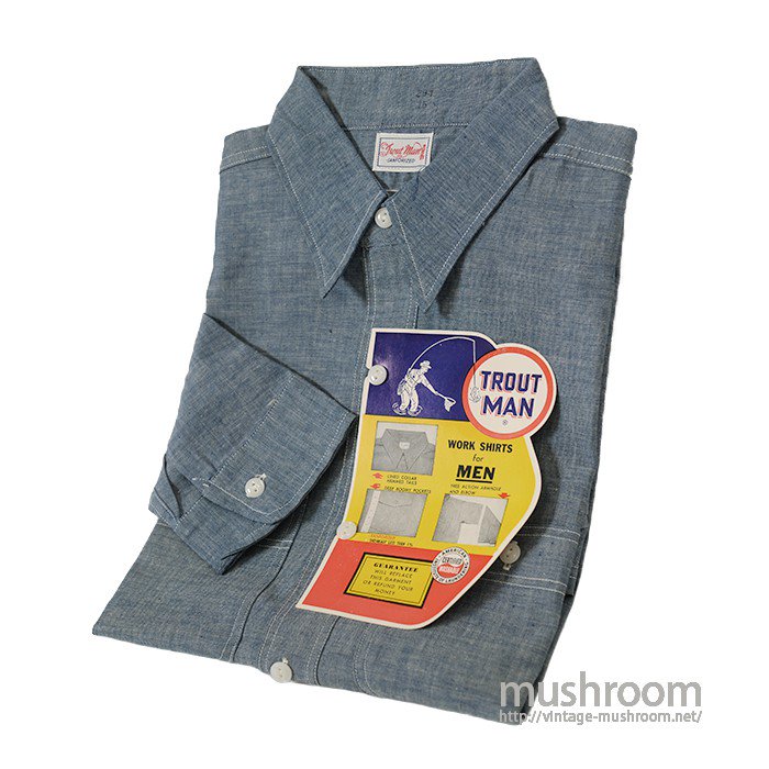 TROUT MAN CHAMBRAY WORK SHIRT（ 15/DEADSTOCK ） - 古着屋