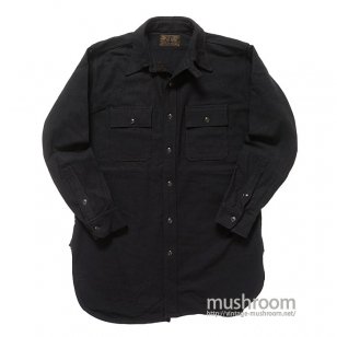 OLD BLACK WOOL SHIRT WITH CHINSTRAP