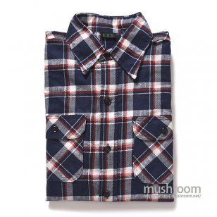 ELY PLAID PRINT FLANNEL SHIRT DEADSTOCK 