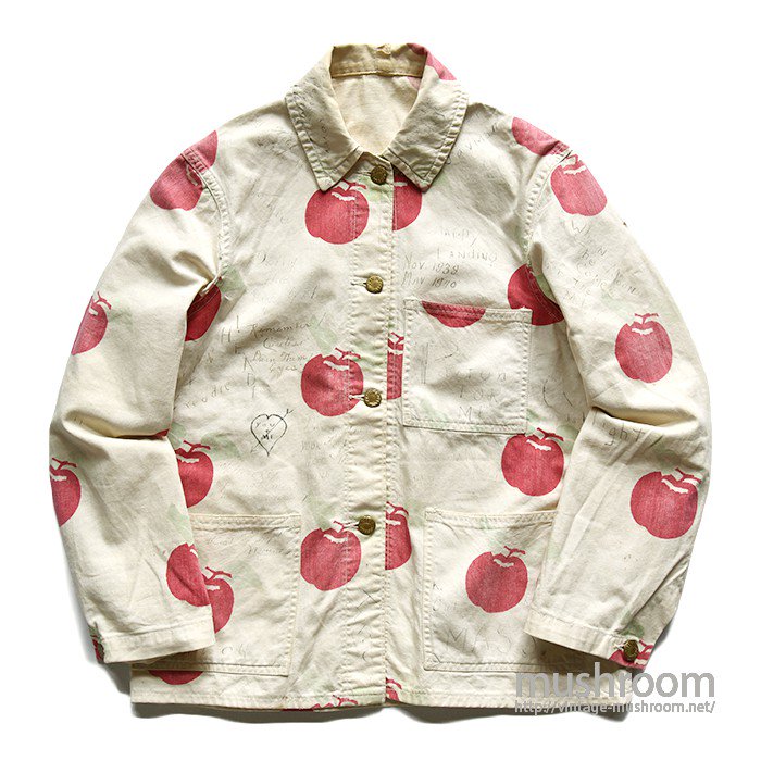 DUBBLE WARE APPLE PRINTED COTTON COVERALL - 古着屋 ｜ mushroom