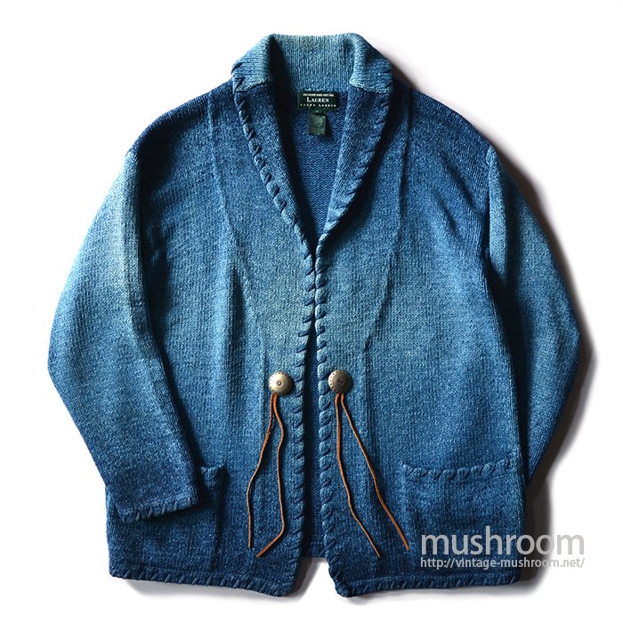 RALPH LAUREN HAND-KNIT CARDIGAN（ INDIGO COLOR ） - 古着屋 ...