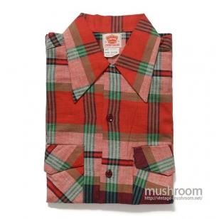 CROWN PLAID COTTON S/S SHIRT M/DEADSTOCK 