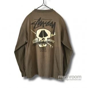 OLD STUSSY LONG-SLEEVE T-SHIRTL/SKULL