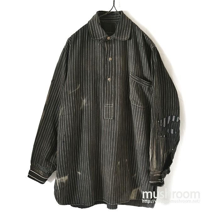 BLACK WABASH STRIPE PULLOVER WORK SHIRT - 古着屋 ｜ mushroom