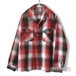 OLD PLAID PRINT FLANNEL BOX SHIRT