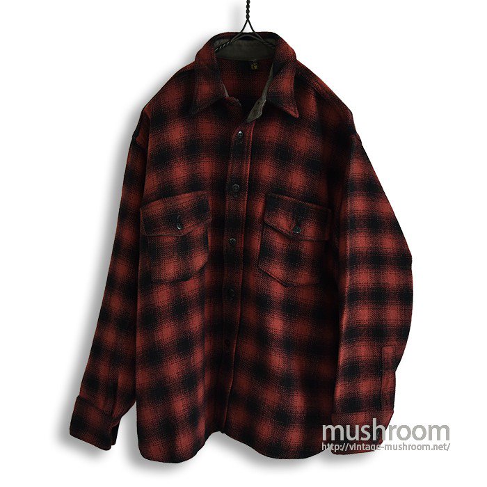 WOOLRICH PLAID WOOL SHIRT WITH CHINSTRAP