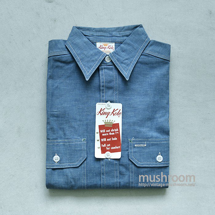 KingKole BLUE CHAMBRAY WORK SHIRT（14H/DEADSTOCK） - 古着屋