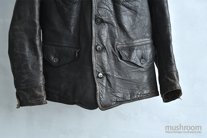 OLD FOUR POCKET SINGLE BREASTED HORSEHIDE CAR COAT - 古着屋 OLD FOUR POCKET SINGLE BREASTED HORSEHIDE CAR COAT - 古着屋