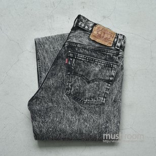 LEVI'S 501 CHEMICAL-WASHED BLACK JEANS（W31L32）