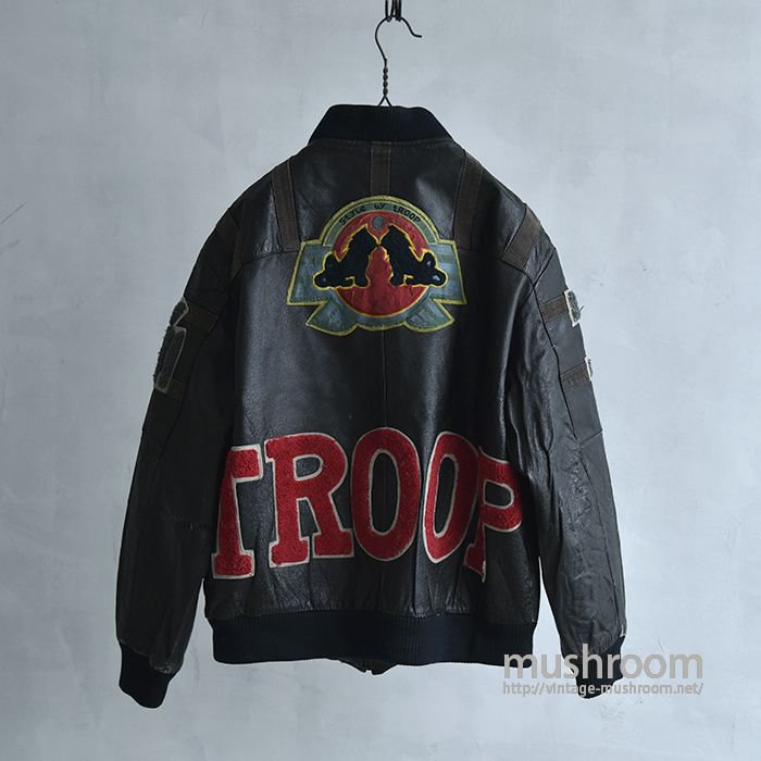 TROOP LEATHER STADIUM JACKET（LARGE） - 古着屋 ｜ mushroom